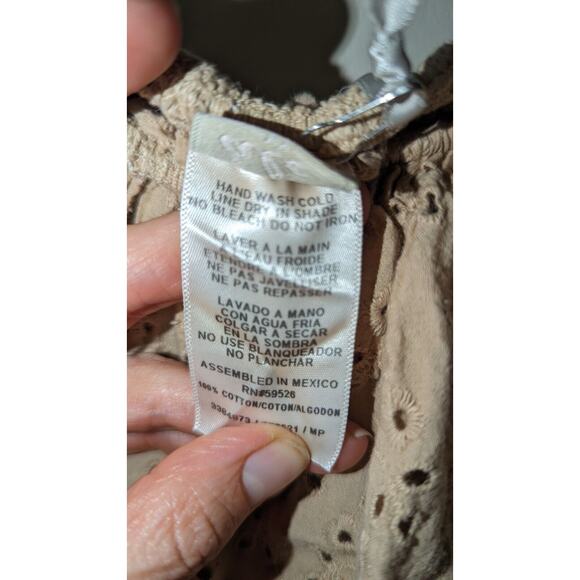 NWT Ale by Alessandra Women's Light Brown Eyelet Pattern OTS Romper SZ S/M $165 - Picture 6 of 12